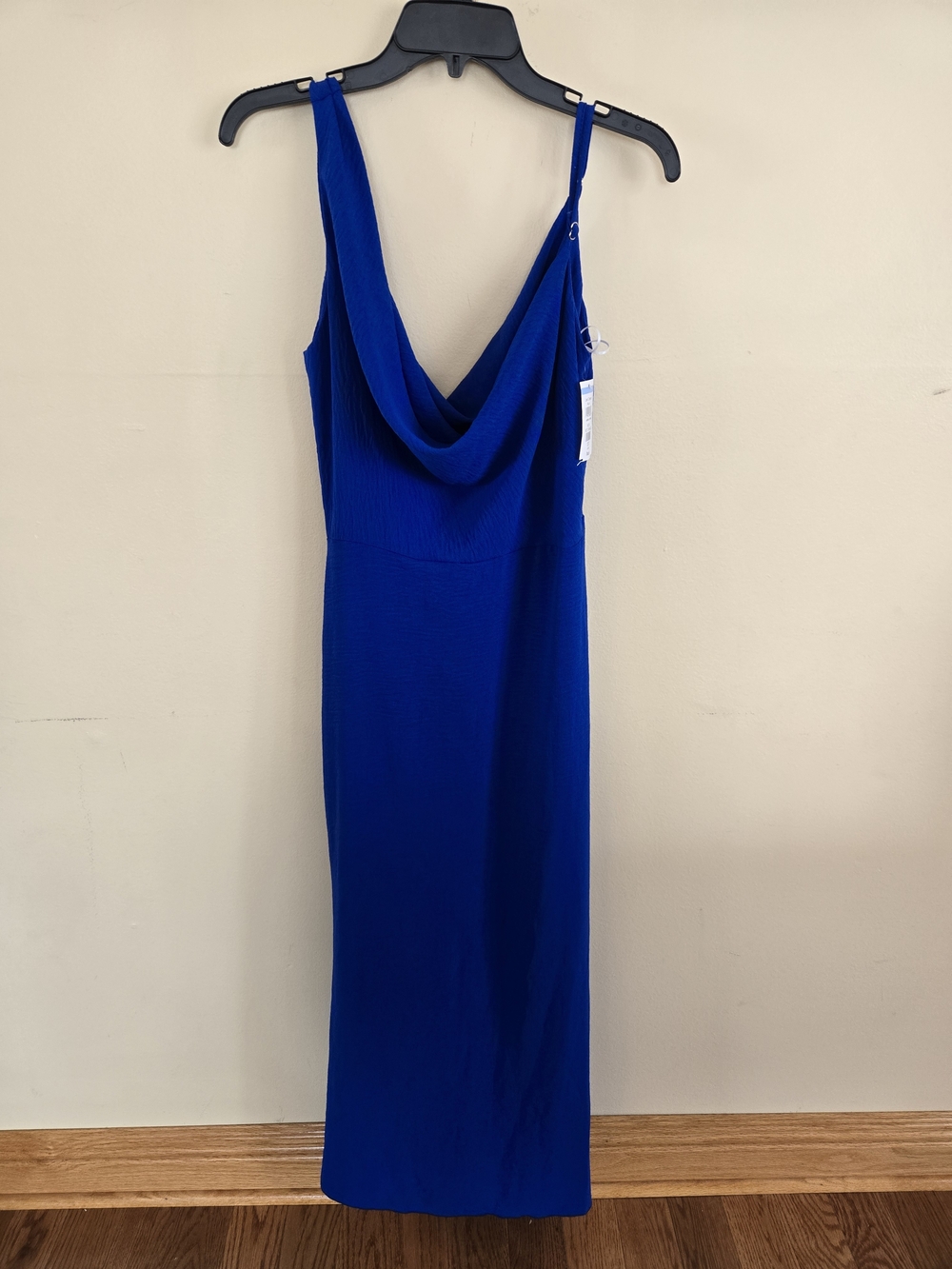 bebe Cobalt Blue Cowl-Back Midi Dress
